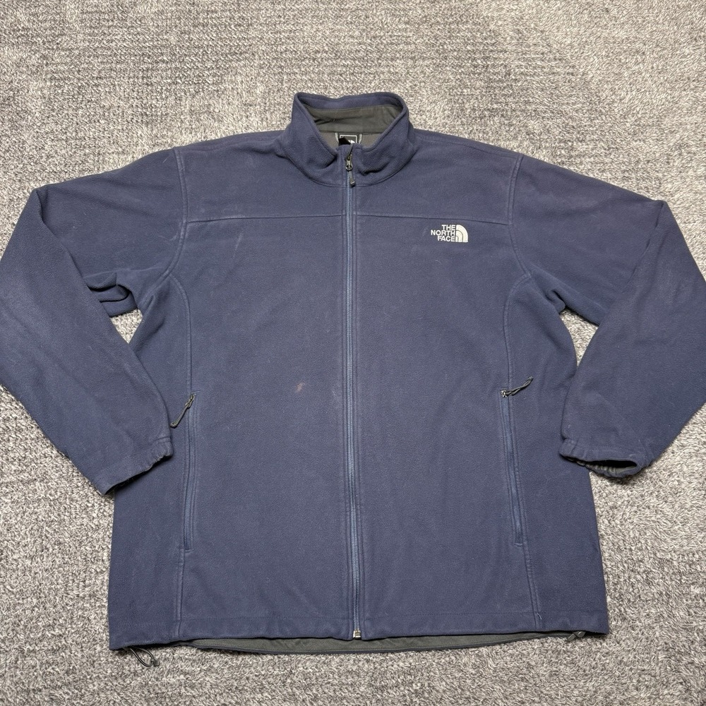 The North Face Jacket Mens 2XL Navy Blue Heavy‎ Fleece Full Zip Outdoor Hiking